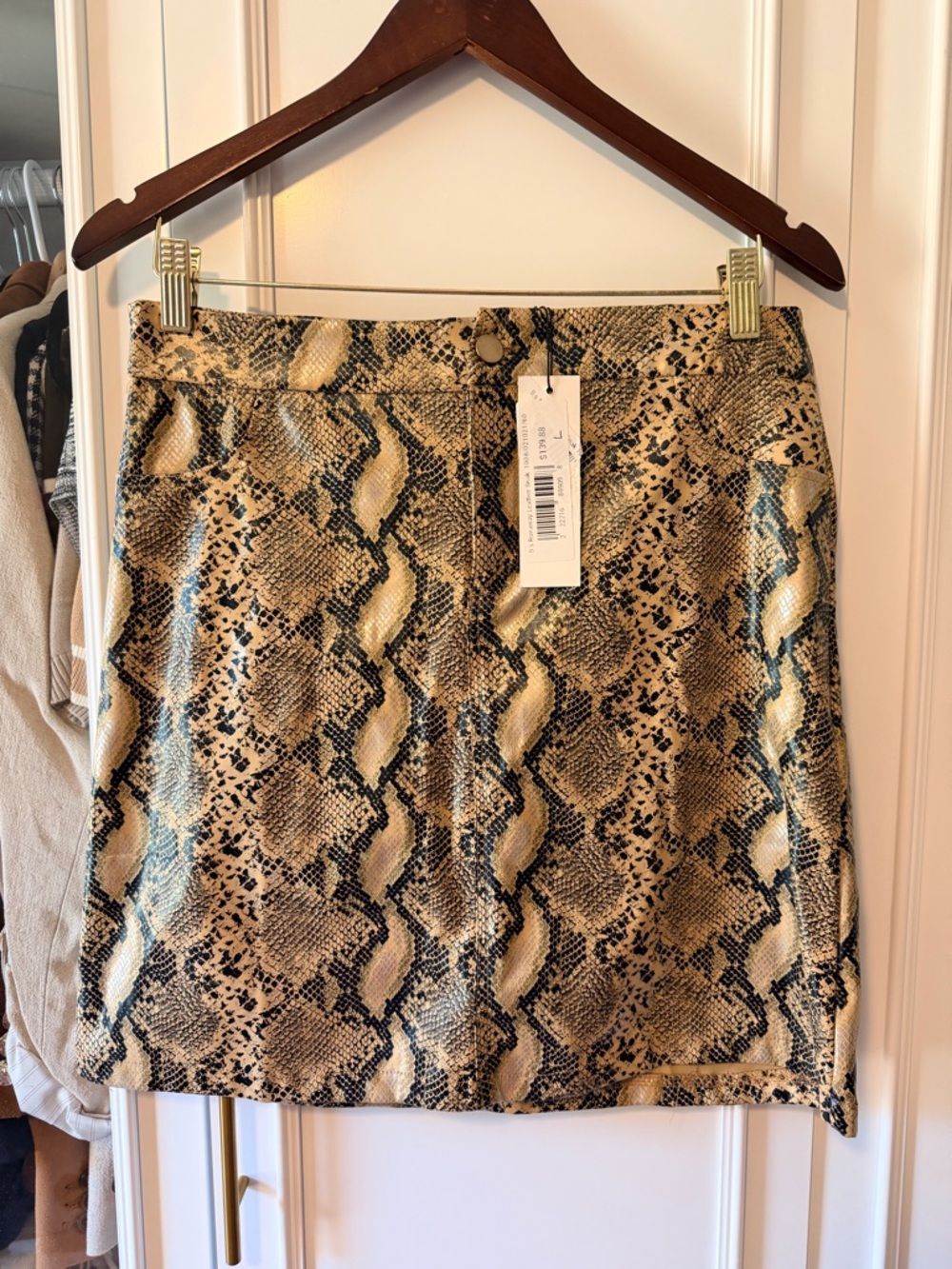 The Runaway Paris Leather Snake Mini Skirt
